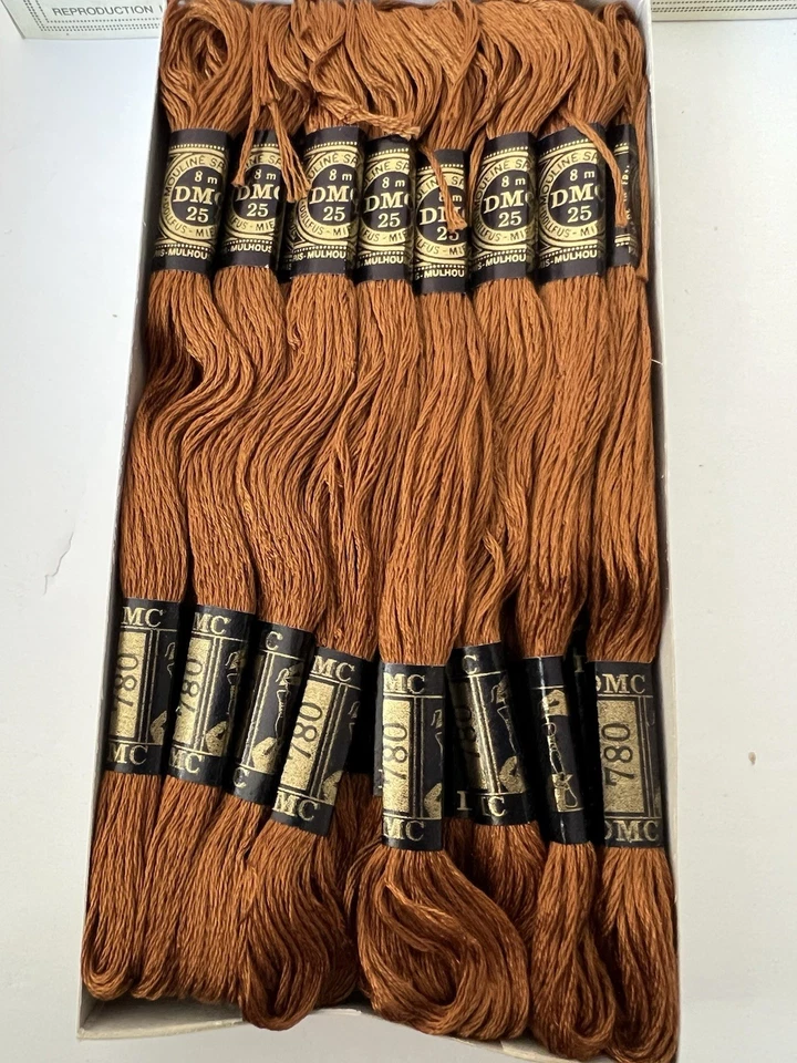DMC Embroidery Floss #780 Ultra Very Dark Topaz Yellow Box Of 24 New - Image 2 of 4