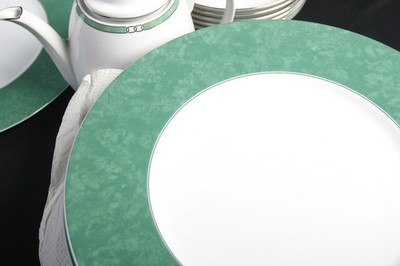Christofle Ess- u. Kaffeeservice ''Alliance Vert + Floral'' 40 Teile