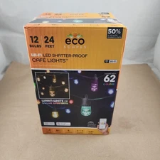 EcoScapes 24 Wi-Fi Color Changing LED Cafe Lights Enbrighten 12 Bulbs NEW