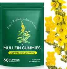 Mullein Gummies,Daily Respiratory Health Gummies2000mg Mullein Leaf herb Extract