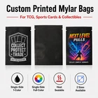 Custom Printed TCG Sports Card Mylar Bags 100PCS Black Heat Seal Repack Pouches