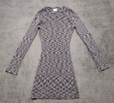 Cotton:On Bodycon Dress Womens Small Turquise Orange Long Sleeve Viscose Blend