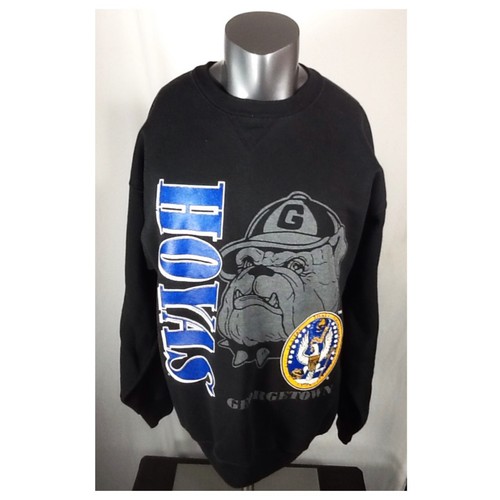 VTG Georgetown Hoyas Bulldog Color Block Sweatshirt (XL) NCAA College USA 90’s