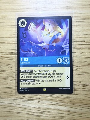 alice lorcana card - Growing Girl (Enchanted) Set Name Disney Lorcana - Alice -