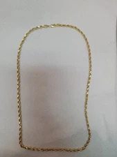 10k Yellow Gold Rope Chain  hollow 22 inch  3mm 5.6grams