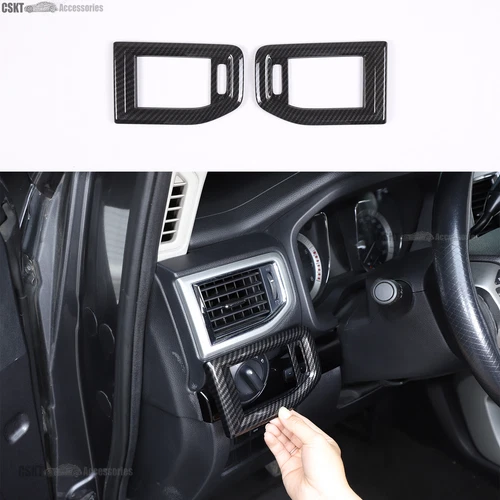 ABS Carbon Fiber Interior Dash Console Trim cover Set Fits Nissan Titan 2016-24 - Picture 24 of 27