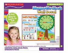 Scholastic MAGNETIC CLOCK INTERACTIVE Wall Decal Home School Teachers NEW