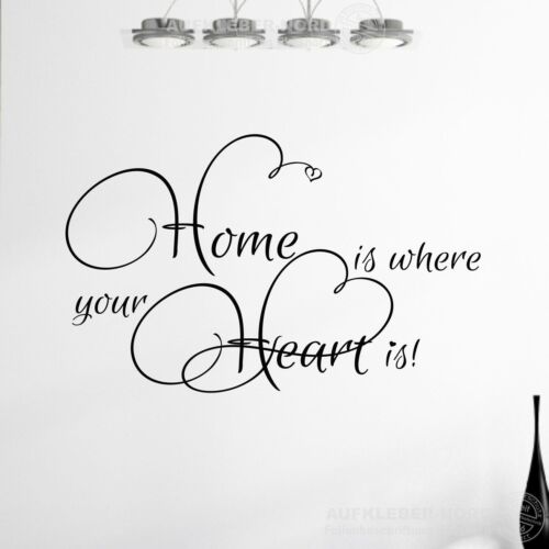 Home is where your Heart is 55cm Wandtattoo A08 Flur Zitat Wandaufkleber Sprüche - Bild 1 von 8