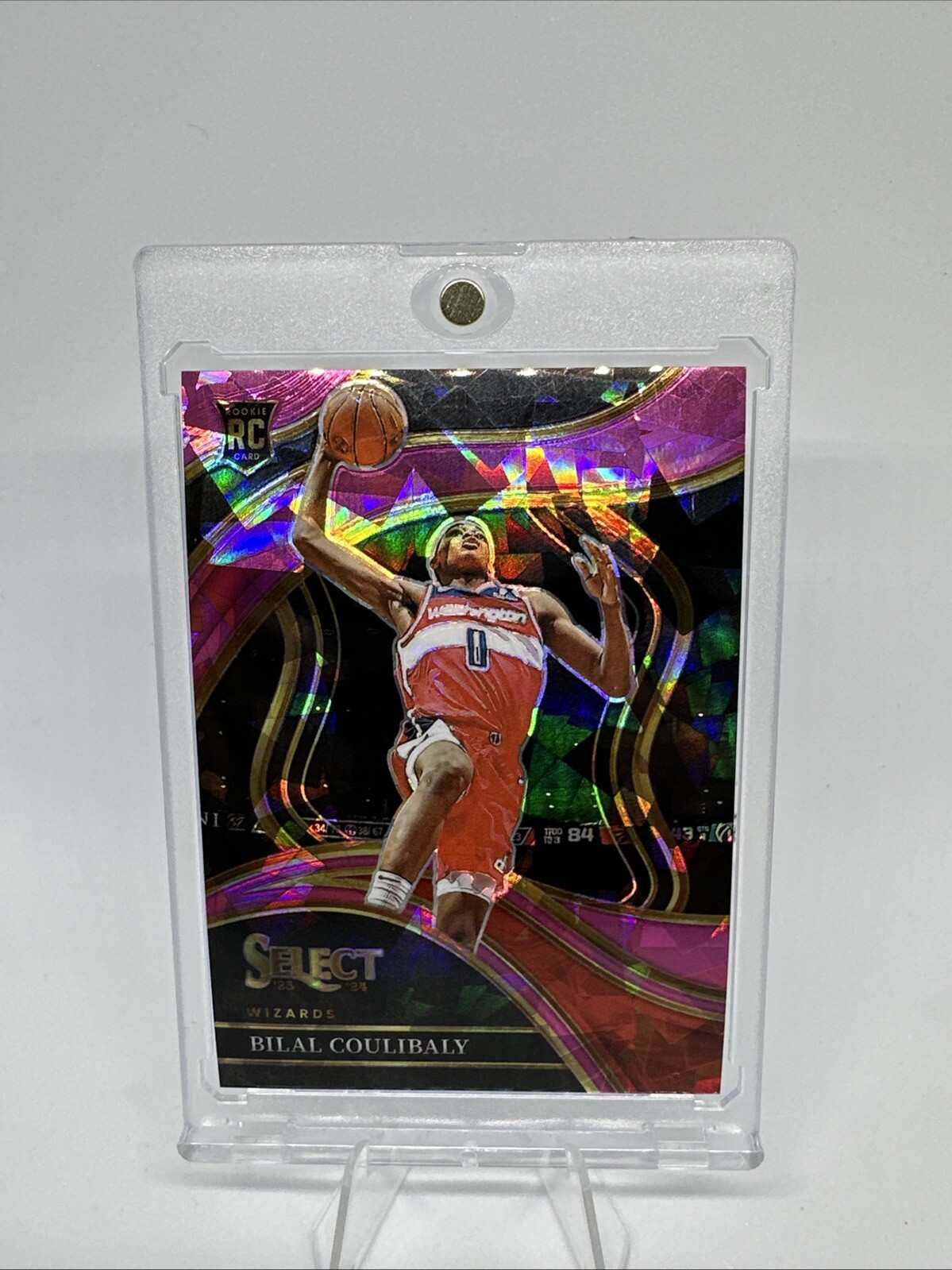 2023-24 Panini Select Courtside Pink Cracked Ice Prizm #268 Bilal Coulibaly /99