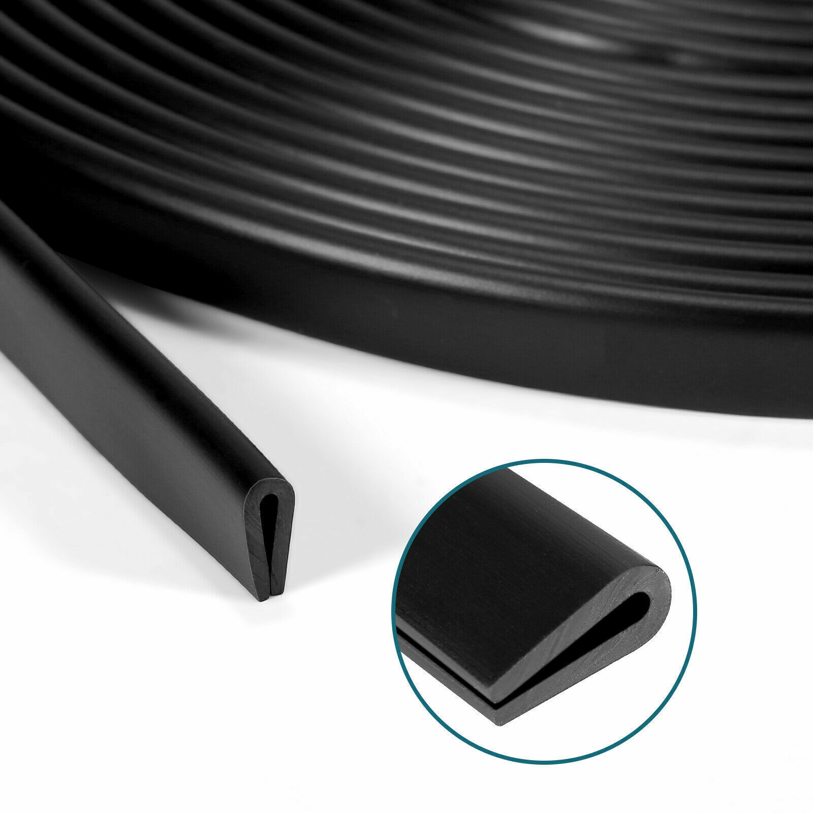 Black 10M Car Door Edge Protector Strip Trim U Channel Rubber Guard