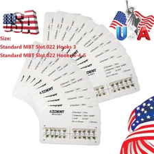 Dental Ortho Brackets Braces Standard MBT Slot.022 Hooks 3/Hooks 3-4-5 AZDENT