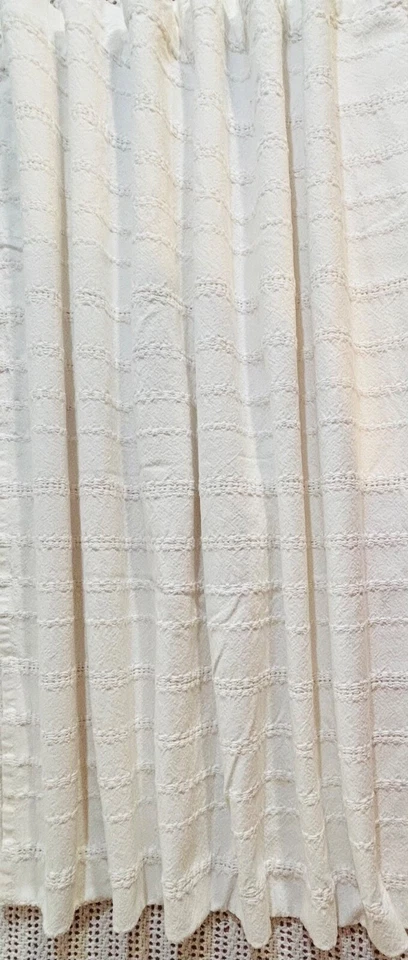 Cortina de ducha 100 % algodón bordada tela a rayas ducha Foto 2 de 4