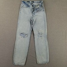 Wild Fable Size 2 Super High Rise Straight Jeans Current Button Fly Distressed