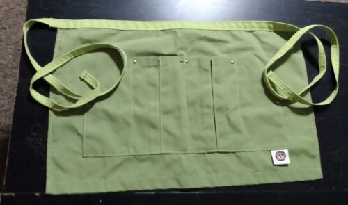 Canvas Half Apron Bright Green With Four Pockets Garden Tool Apron  - Picture 1 of 11