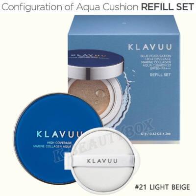 KLAVUU Blue Pearlsation High Coverage Marine Collagen Aqua Cushion 12g + 12g