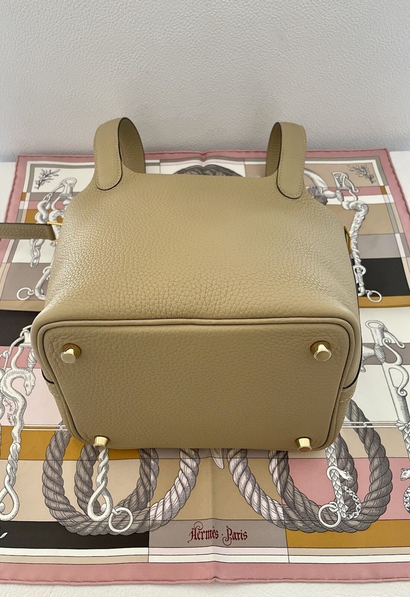 NEW HERMES PICOTIN LOCK 18 PM IN TRENCH BAG TOTE GOLD