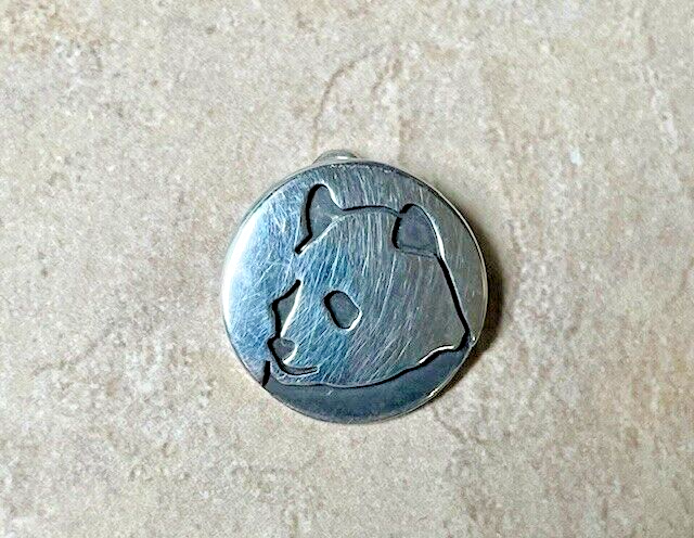 Signed Lois Bertolino Small Round Panda Bear Charm Sterling Silver 925