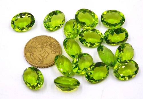 Lab Created Peridot Oval Cut Loose Gemstone 12X16 MM For Jewelry Making P-191 - Picture 3 of 7