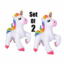  Set Of 2 24" Emoticon Unicorn Inflatable Inflate Blow Up Toy Party Decoration