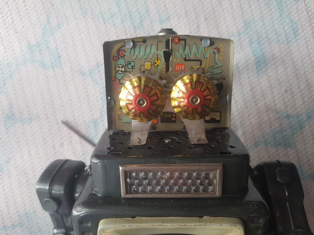Tin toy Japan 1960 Battery Operated Alps Television Robot Tin toy Japan 1960 Battery Operated Alps Television Robot