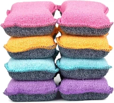 Microfiber Scrubber Sponge, Non-Scratch Kitchen Scrubbies, Dishwashing and Bathr