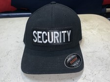 Security Black Flexfit Hat Cap Size SmallMedium or Large/XLarge