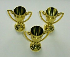 Mini Trophies in Gold Plastic Miniature 2 1/2" Tall for Kid Awards Favors Spoofs
