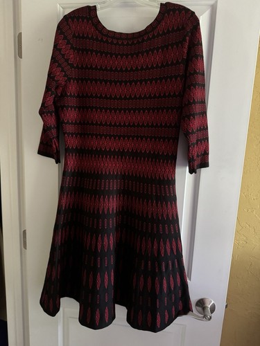 Danny & Nicole Sweater Dress Women’s Size XL 3/4 Sleeve With Skater Skirt - Picture 6 of 8