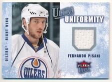 FERNANDO PISANI 2008/09 ULTRA UNIFORMITY OILERS RELIC GAME USED JERSEY SP F4