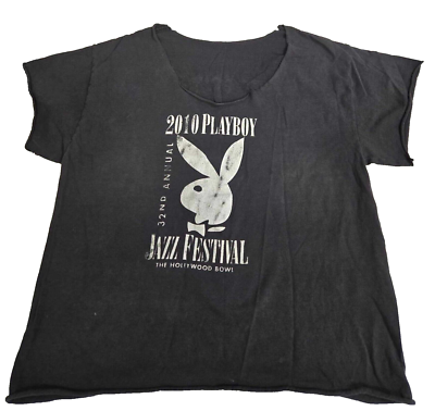 2010 Playboy Jazz Festival T-Shirt Vintage Black Cut Neck LA