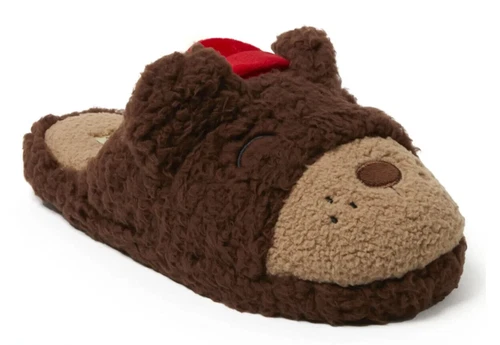 Dearfoams Cozy Comfort Unisex Critter Snowbear Scuff Slippers Size W 7-8 M 9-10 - Picture 2 of 6