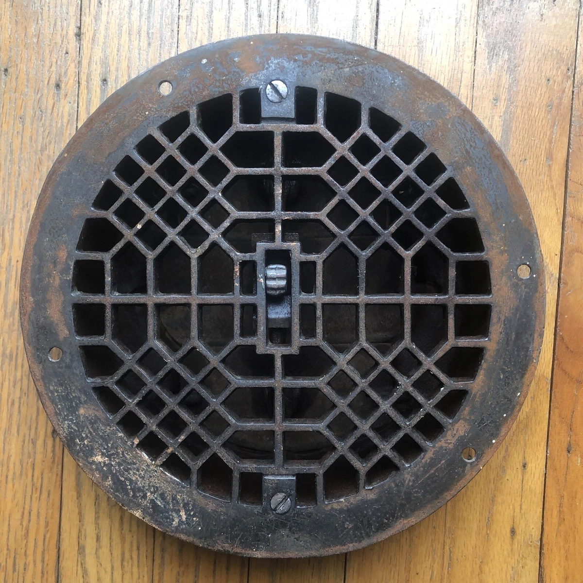 Vintage Round Cast Iron Register-Heat Vent | eBay