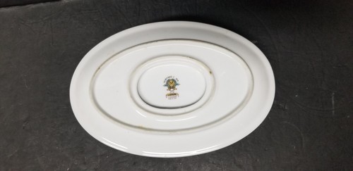 NORITAKE LISMORE GRAVY BOAT ATTACHED UNDERPLATE FLORAL SCROLLWORK w/GOLD - Picture 7 of 8
