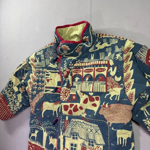 Asian Jacket Kids S/M Cows Horses Quilted Imperial Tang Chinese Toggle Button - Picture 2 of 16