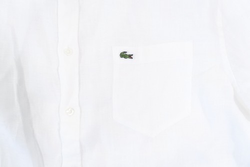 CAMISA LACOSTE CH5692 BLANCA 46 2XL REGULAR FIT 100% LINO BOTÓN DELANTERO HOMBRE - Imagen 4 de 10