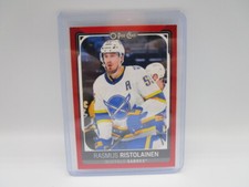 2021-22 O-Pee-Chee OPC Rasmus Ristolainen #404 Red Border Card Buffalo Sabres