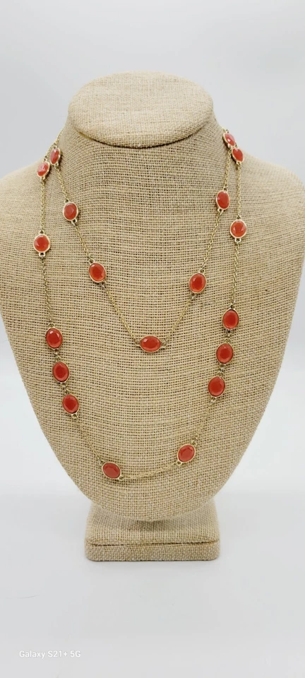 Collar Ann Taylor Color Ámbar Tono Dorado Largo 42 pulgadas Foto 4 de 4