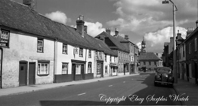 Wilton Wiltshire Straßenszene Geschäfte alte Autos Foto Negativ 1949 Copyright M793
