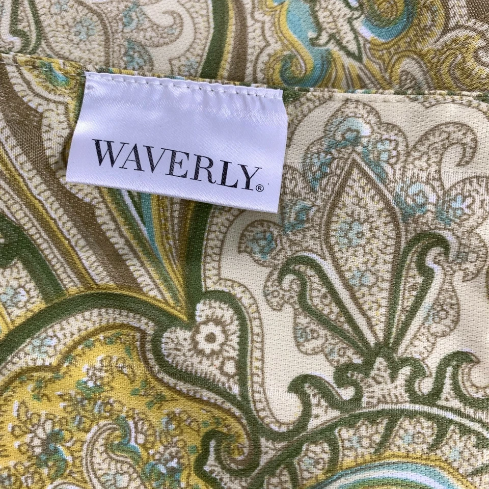 Дорожка для стола Waverly зеленая желтая пейсли машинная стирка 11 дюймов x 71 дюйм - Изображение 2 из 4