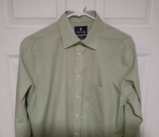 Stafford Men's Dress Shirt 15 - 15 1/2 Medium Green Travel