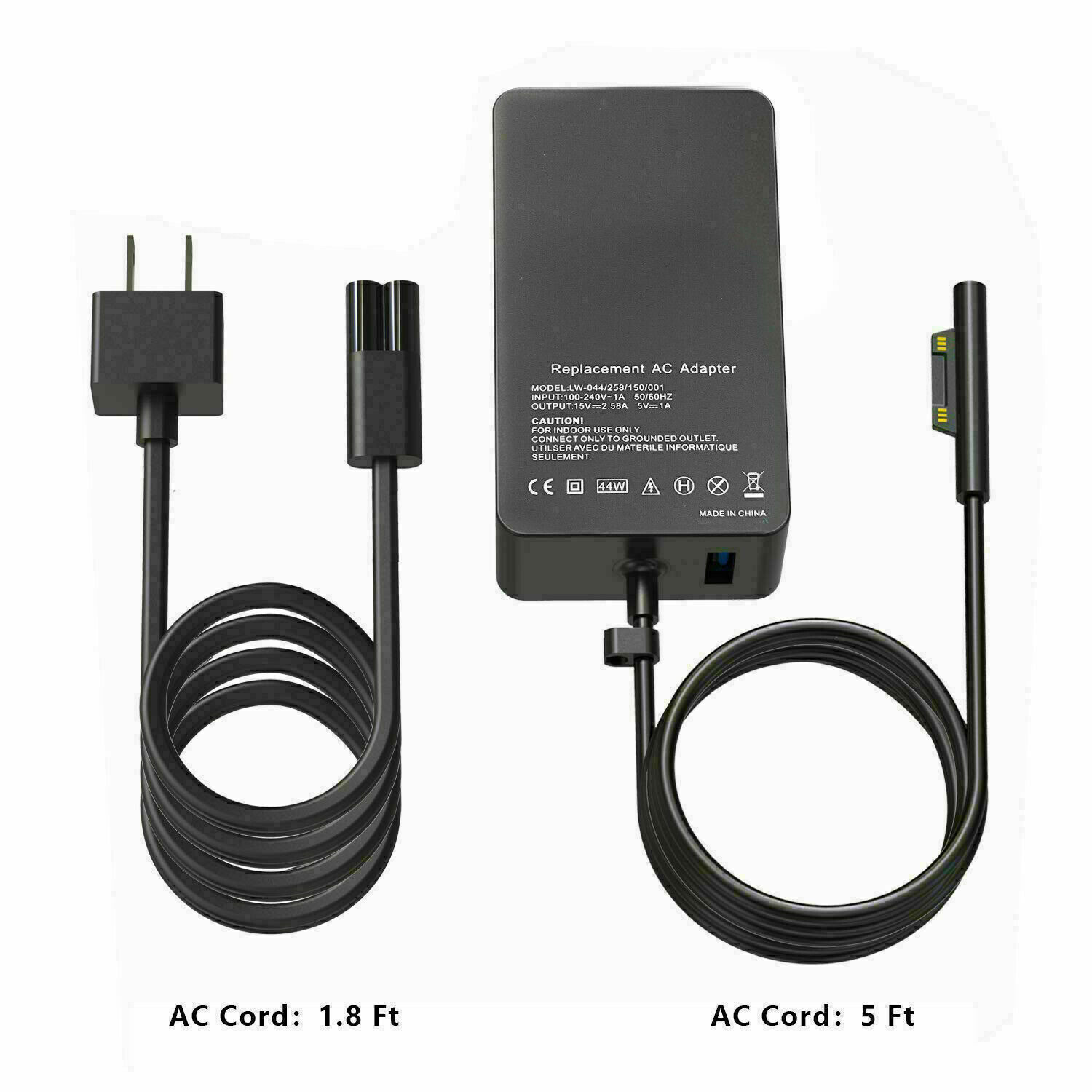 Microsoft Surface Charger 44W 15V 2.58A Power Supply For Microsoft Surface Pro 3/4/5/6/Surface Laptop 2/Su Surface Pro Charger