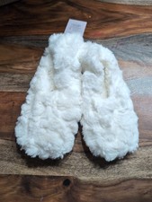 Auden Women's Faux Fur Cozy Pull-On Slipper Socks with Grippers SIZE 8-10