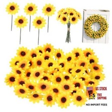 50 Pcs Sunflowers Artificial Flower Heads Mini Fake Sunflower Decorative