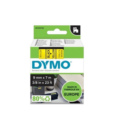 Dymo D1 Etikettierband 9mm x 7m schwarz/gelb S0720730