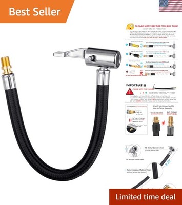 Universal Locking Tire Chuck with Rubber Hose - Efficient Tire Inflation Adapter