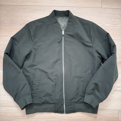 Abercrombie & Fitch Bomber Jacket Flight Reversible Full Zip Green