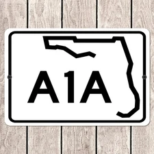 Florida Scenic Highway A1A Road Sign Metal Beach Route A1A Sign Wall Art