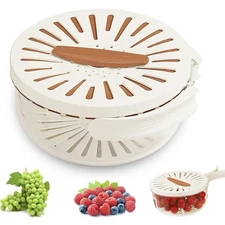 Multifunctional Fruit and Vegetable Washing Bowl with Lid 2 in 1 Drain & Strain