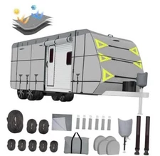 Travel Trailer RV Cover, 22'-24' Camper Cover, 900D Oxford Top Waterproof Rip 