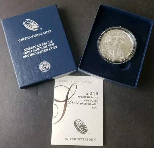 2019 W Burnished $1 American Silver Eagle Dollar